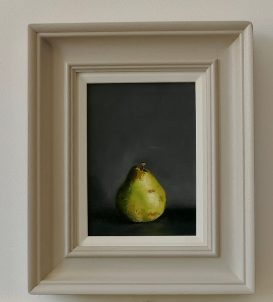 Pear with dark background.