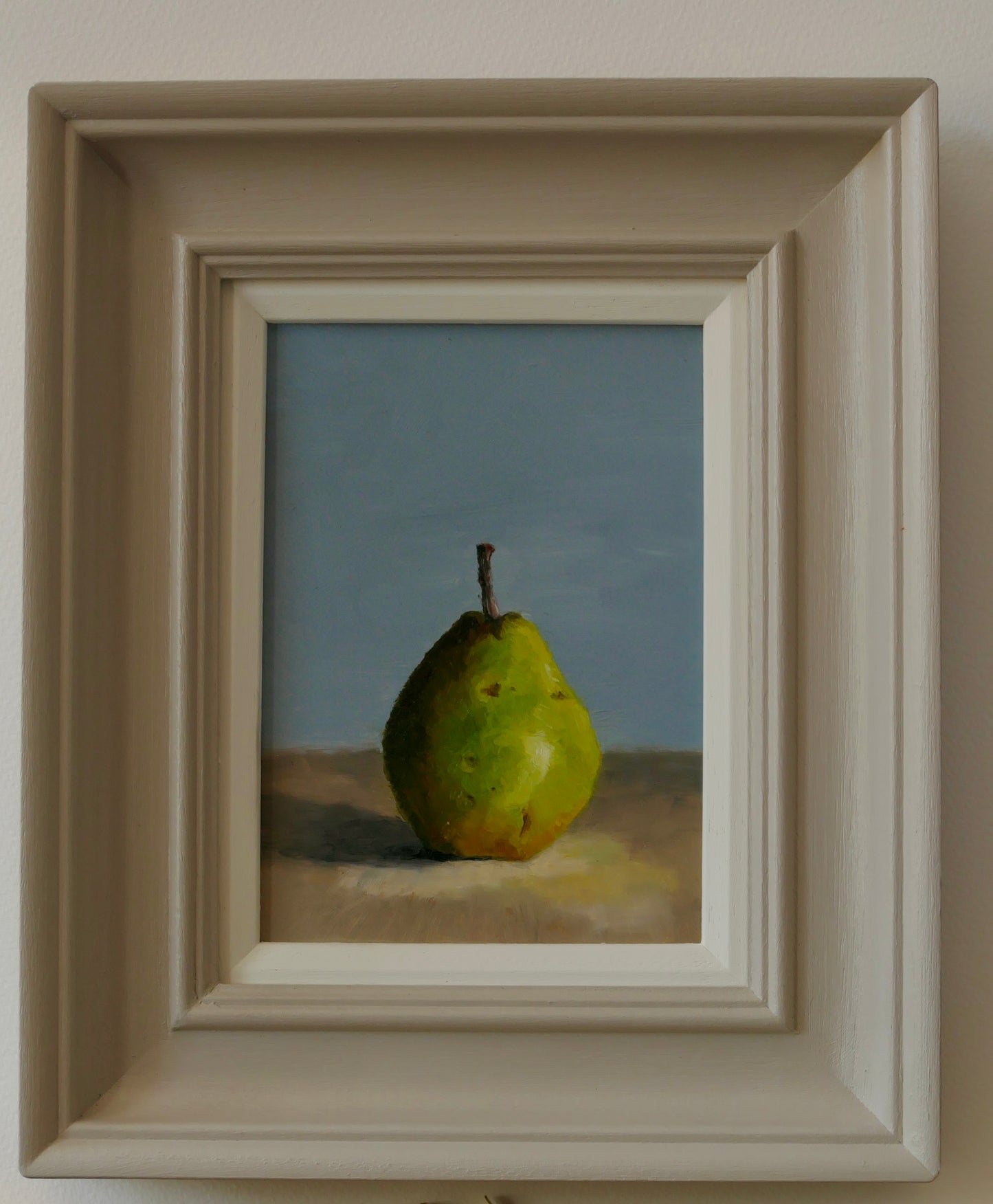 Pear with blue background